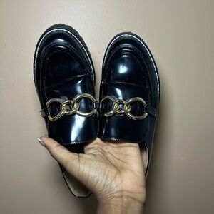 Urban Outfitters Gold Buckle Loafers